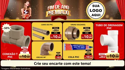 Modelo de TV para TV Horizontal com o tema Fim de Ano Premiado para Tubos e conexões