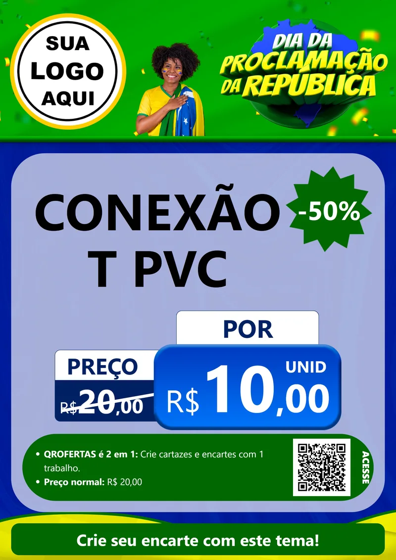 Modelo de Cartaz para Cartaz A4 Vertical com o tema Dia Da Proclamação Da República para Tubos e conexões