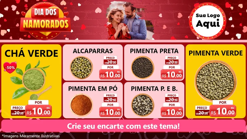 Modelo de TV para TV Horizontal com o tema Dia Dos Namorados para Produtos Naturais