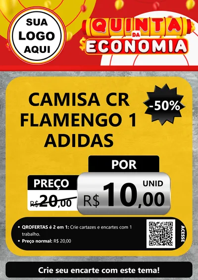 Modelo de Cartaz para Cartaz A4 Vertical com o tema Quinta da Economia para Roupas e acessórios