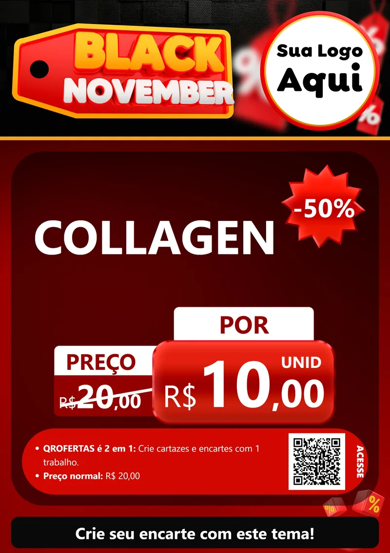 Modelo de Cartaz para Cartaz A4 Vertical com o tema Black November para Suplementos alimentares