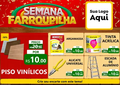 Modelo de Encarte para Encarte A4 Horizontal com o tema Semana Farroupilha para Material para Construção