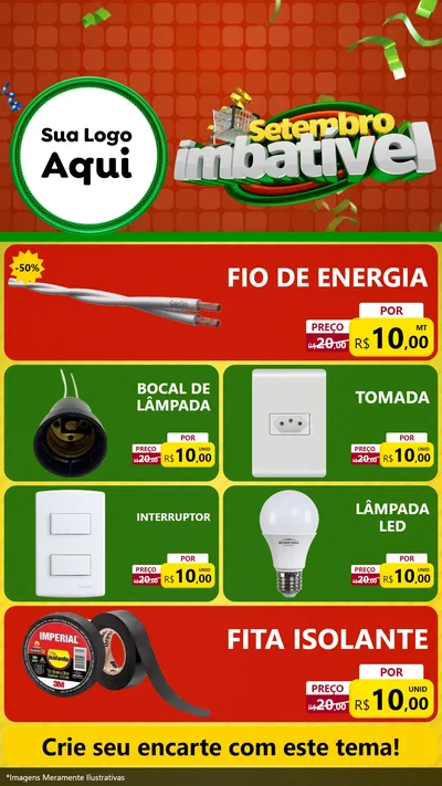Modelo de TV para TV Vertical com o tema Setembro Imbatível para Materiais Elétricos