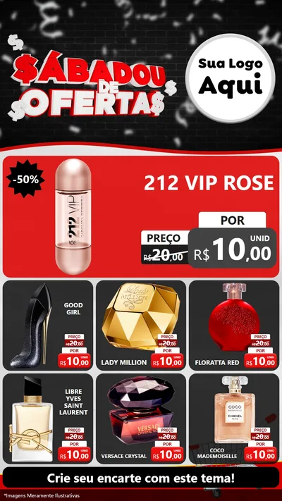 Modelo de Rede Social para Stories com o tema Sabadou de Ofertas para Perfumes