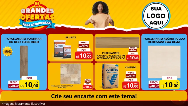 Modelo de TV para TV Horizontal com o tema Grandes Ofertas Para Economizar! para Pisos e revestimentos