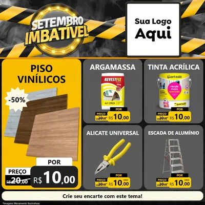 Modelo de Rede Social para Feed Facebook com o tema Setembro Imbatível para Material para Construção