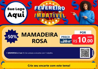 Modelo de Cartaz para Cartaz A4 Horizontal com o tema Fevereiro Imbatível para Bebês