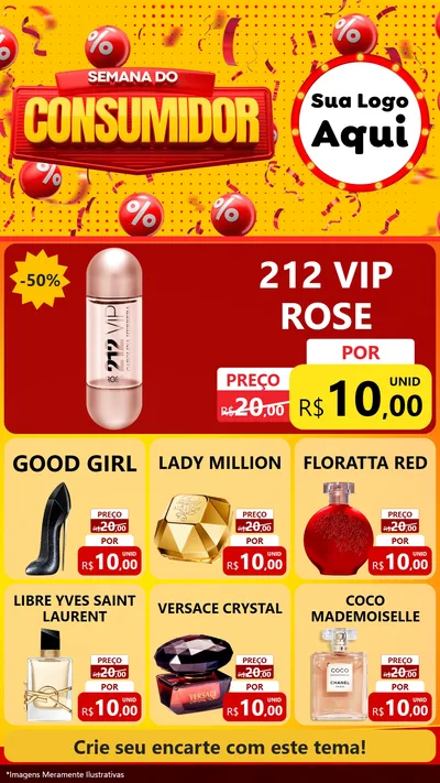 Modelo de Rede Social para Stories com o tema Semana do Consumidor para Perfumes