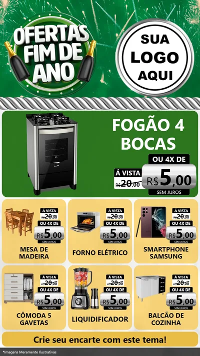 Modelo de Rede Social para Stories com o tema Ofertas Fim de Ano para Móveis e Eletro