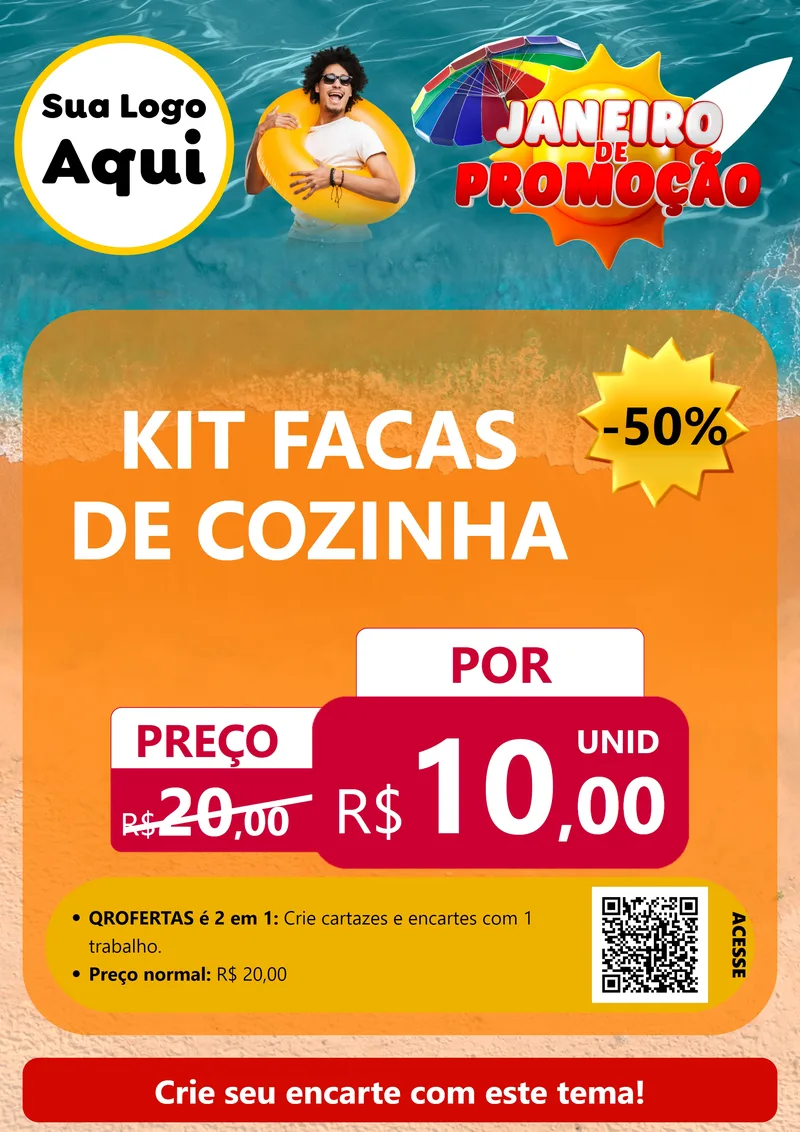 Modelo de Cartaz para Cartaz A4 Vertical com o tema Janeiro de Promoção para Utilidades Domésticas