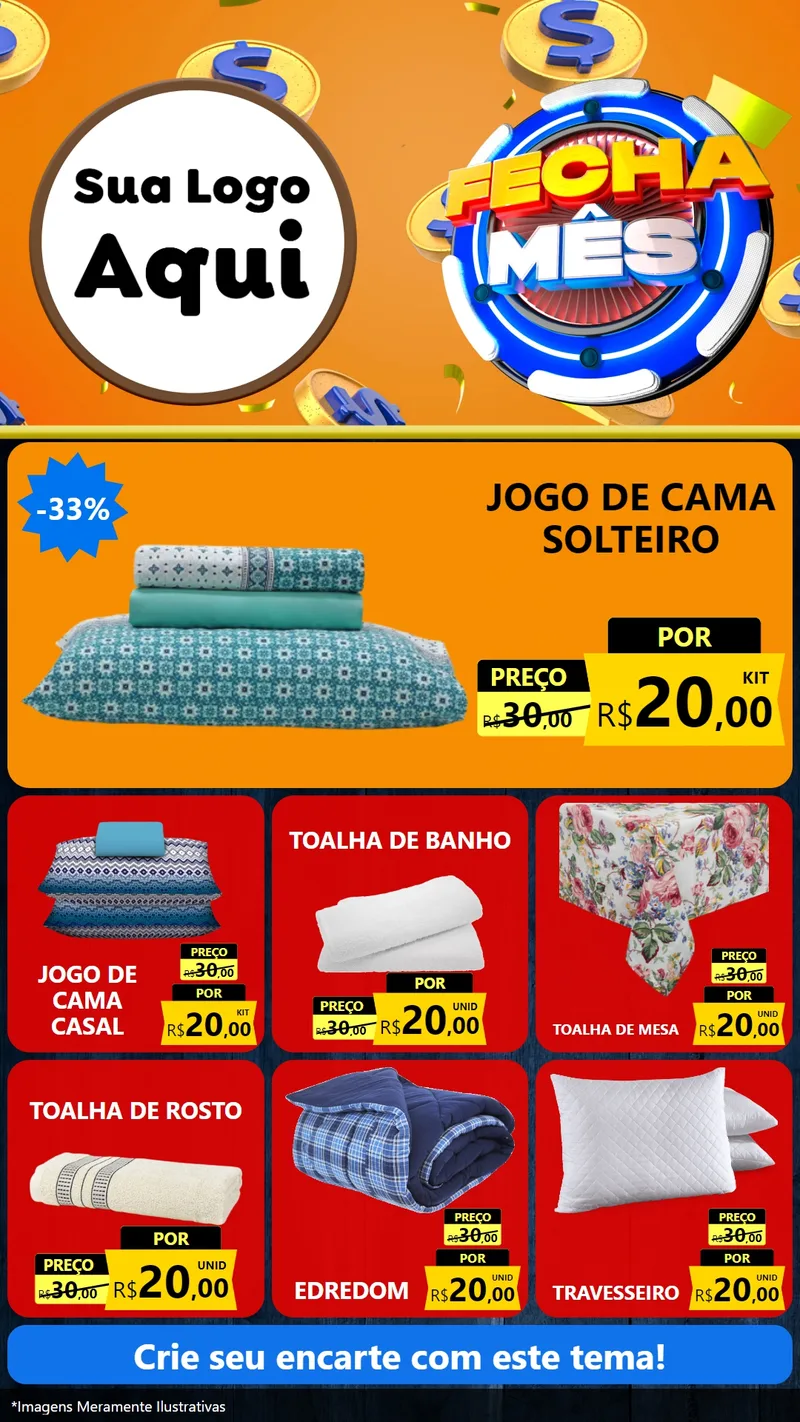 Modelo de Rede Social para Stories com o tema Fecha Mês para Cama, Mesa e Banho