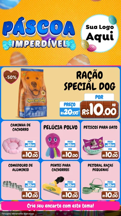Modelo de Rede Social para Stories com o tema Páscoa Imperdível para Pet Shop