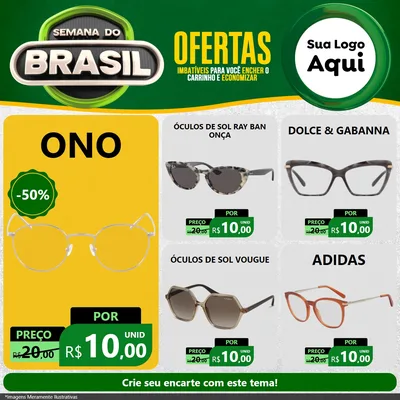 Modelo de Rede Social para Feed Facebook com o tema Semana do Brasil para Óticas