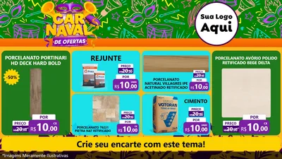 Modelo de TV para TV Horizontal com o tema Carnaval de Ofertas para Pisos e revestimentos