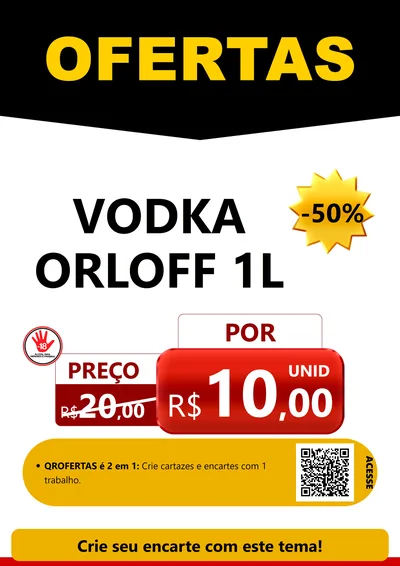 Modelo de Cartaz para Cartaz A4 Vertical com o tema Ofertas Preto e Vermelho Cartaz para Distribuidora de bebidas