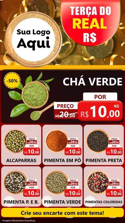 Modelo de Rede Social para Stories com o tema Terça do Real para Produtos Naturais