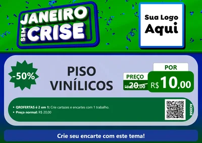 Modelo de Cartaz para Cartaz A4 Horizontal com o tema Janeiro Sem Crise para Material para Construção