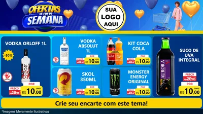Modelo de TV para TV Horizontal com o tema Ofertas de Fim de Semana para Distribuidora de bebidas