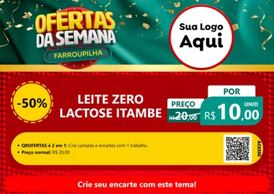 Modelo de Cartaz para Cartaz A4 Horizontal com o tema Ofertas da Semana Farroupilha para Frios e Laticínios