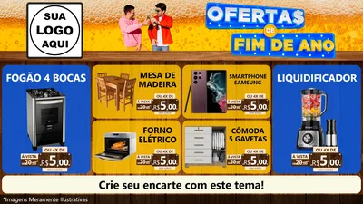 Modelo de TV para TV Horizontal com o tema Ofertas de Fim de Ano para Móveis e Eletro