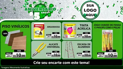 Modelo de TV para TV Horizontal com o tema Promoção de Aniversário - 5 Anos para Material para Construção