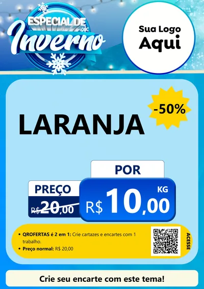 Modelo de Cartaz para Cartaz A4 Vertical com o tema Especial de Inverno para Hortifrúti