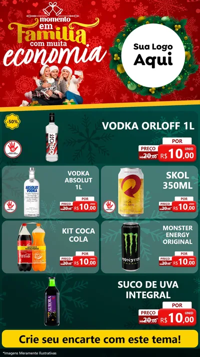 Modelo de TV para TV Vertical com o tema Momento em Família (Natal) para Distribuidora de bebidas