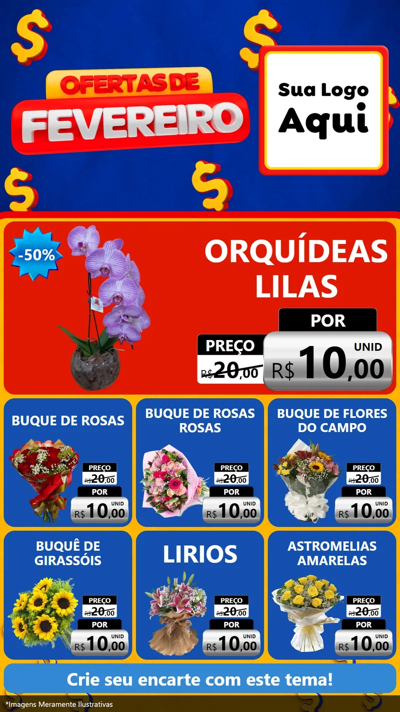 Modelo de Rede Social para Stories com o tema Ofertas de Fevereiro para Floricultura e jardim