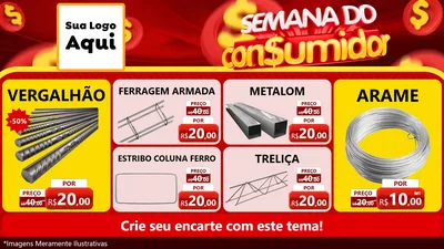 Modelo de TV para TV Horizontal com o tema Semana do Consumidor para Ferragens