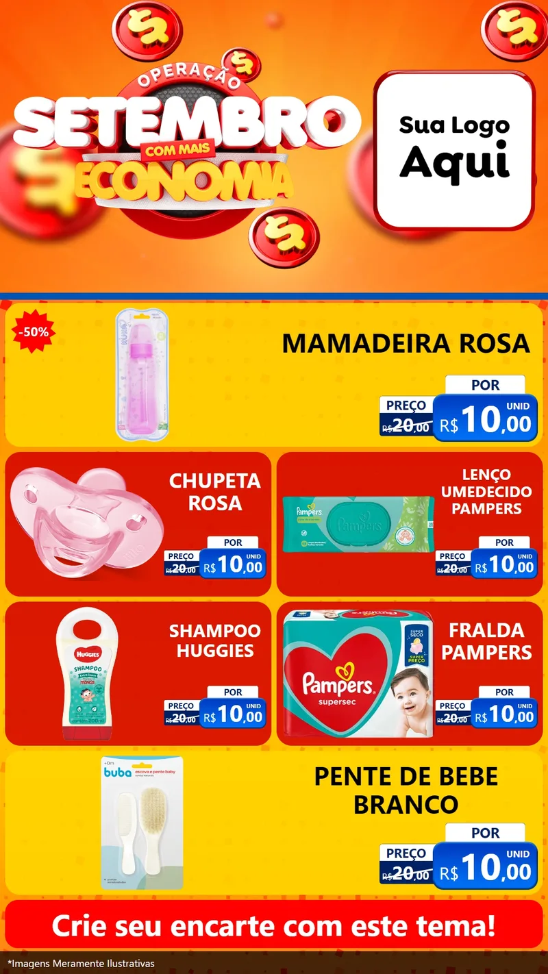 Modelo de TV para TV Vertical com o tema Operação Setembro Com Muita Economia para Bebês