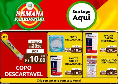 Modelo de Encarte para Encarte A4 Horizontal com o tema Semana Farroupilha para Embalagens