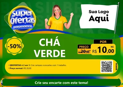 Modelo de Cartaz para Cartaz A4 Horizontal com o tema Super Ofertas de Independência para Produtos Naturais