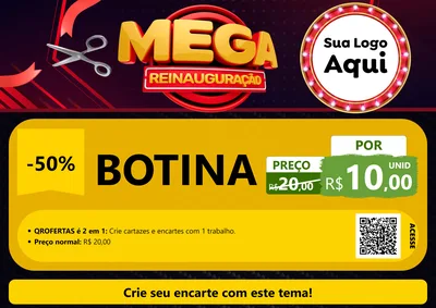Modelo de Cartaz para Cartaz A4 Horizontal com o tema Mega Reinauguração para Agropecuária