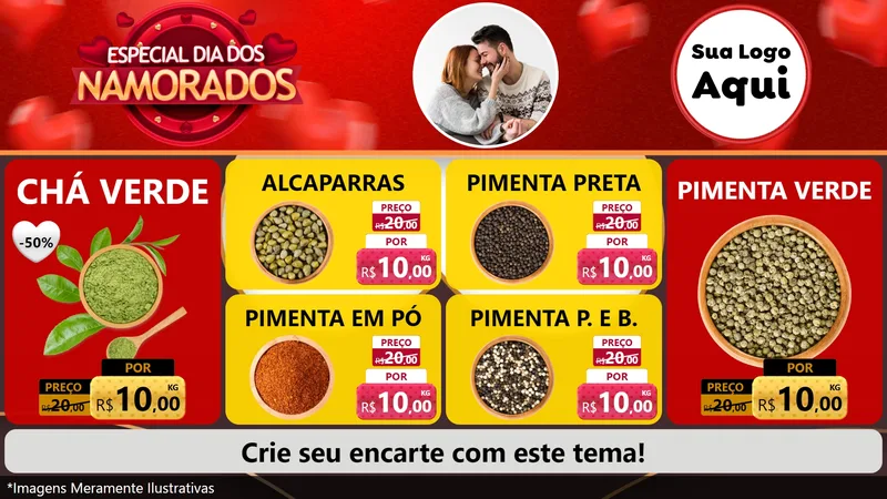 Modelo de TV para TV Horizontal com o tema Especial Dia Dos Namorados para Produtos Naturais