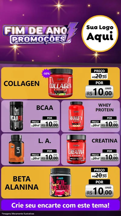 Modelo de TV para TV Vertical com o tema Fim de Ano Promoções para Suplementos alimentares