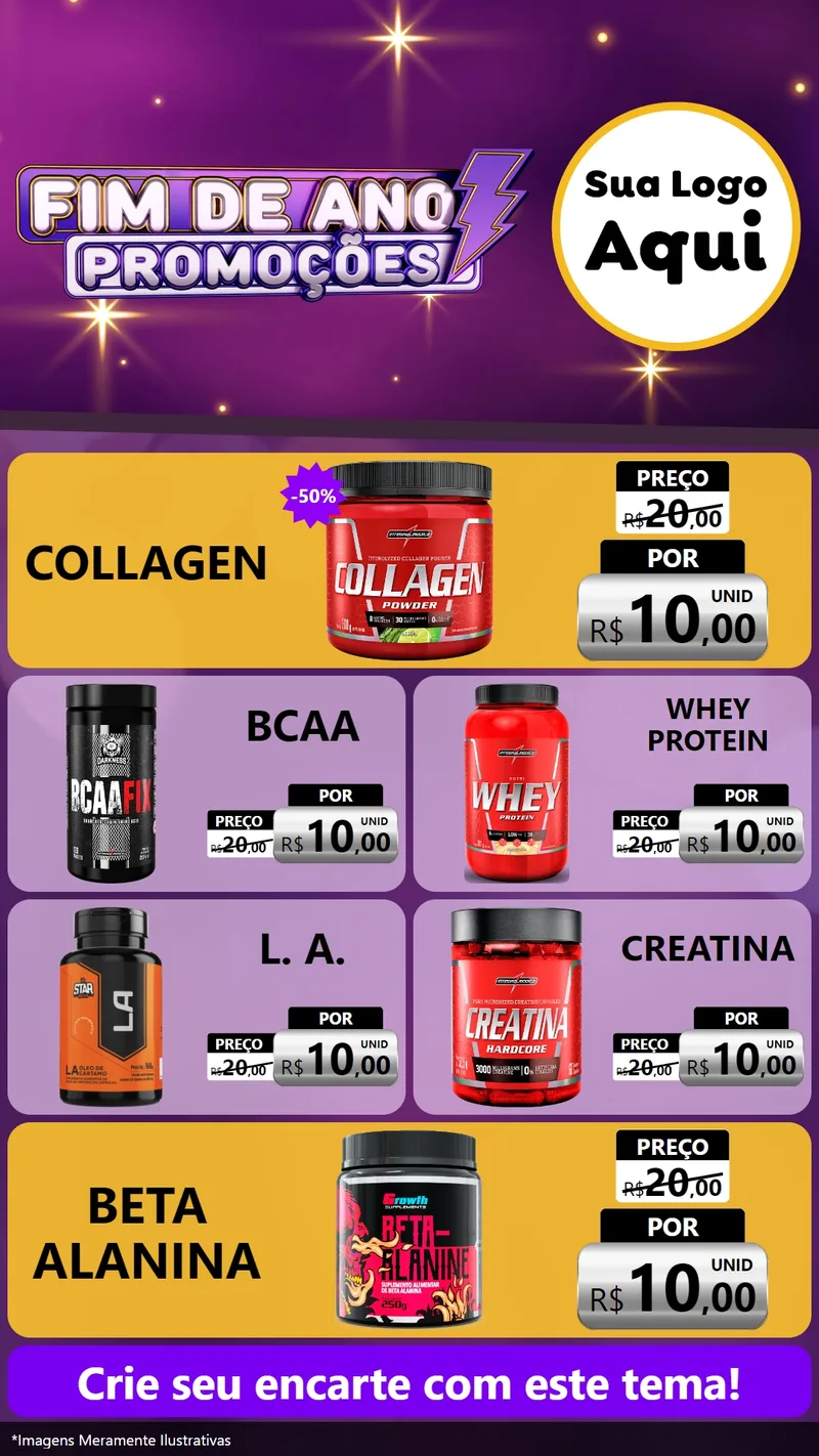Modelo de TV para TV Vertical com o tema Fim de Ano Promoções para Suplementos alimentares