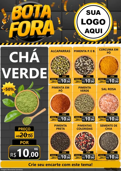 Modelo de Encarte para Encarte A4 Vertical com o tema Bota Fora para Produtos Naturais