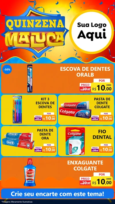 Modelo de TV para TV Vertical com o tema Quinzena Maluca para Higiene Pessoal