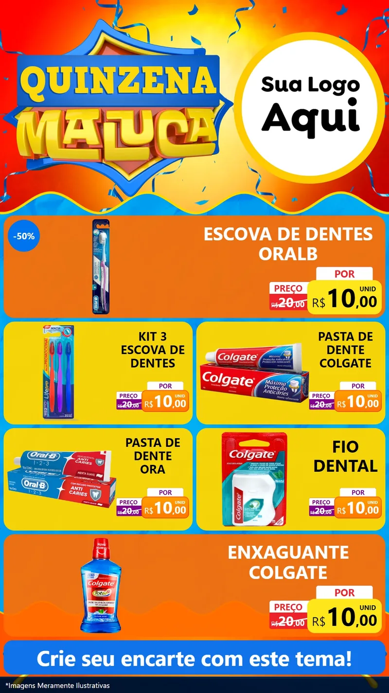 Modelo de TV para TV Vertical com o tema Quinzena Maluca para Higiene Pessoal