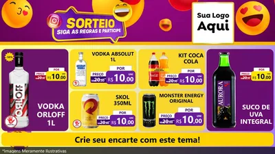 Modelo de TV para TV Horizontal com o tema Sorteio para Distribuidora de bebidas