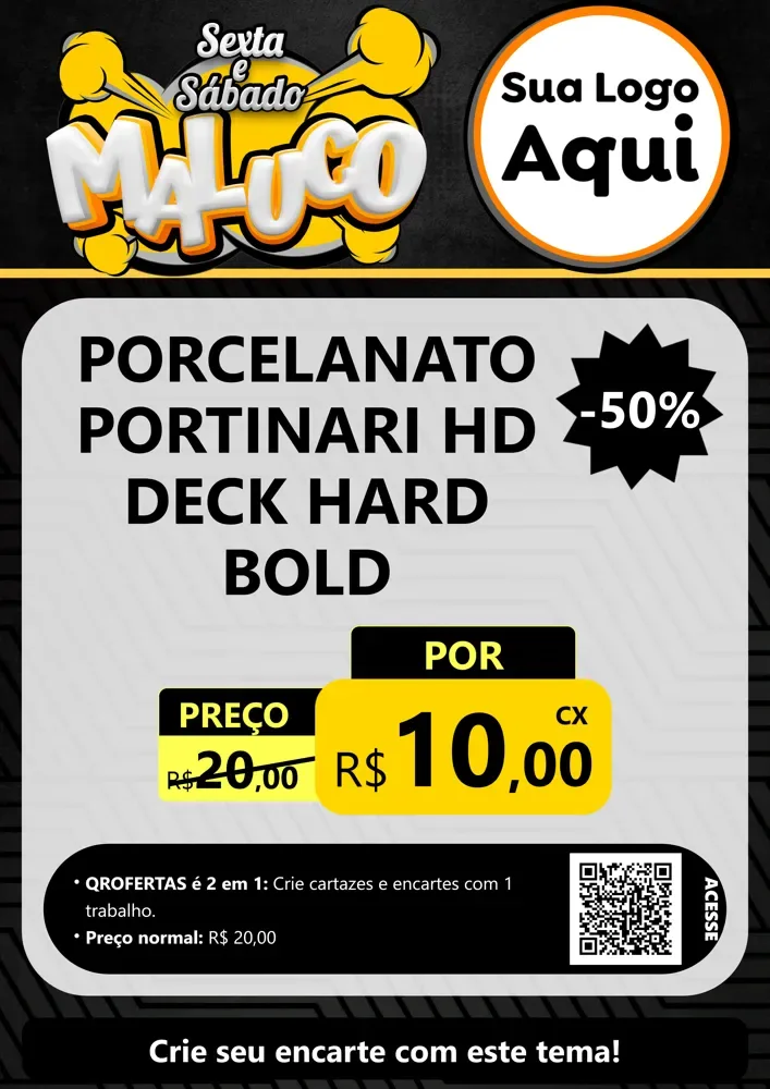 Modelo de Cartaz para Cartaz A4 Vertical com o tema Sexta e Sábado Maluco para Pisos e revestimentos