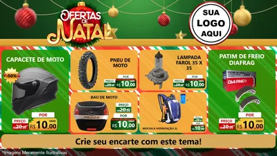 Modelo de TV para TV Horizontal com o tema Ofertas de Natal para Moto peças