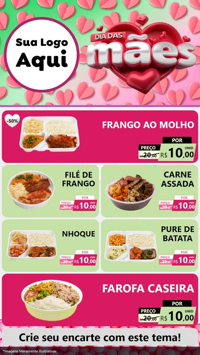 Modelo de TV para TV Vertical com o tema Dia das Mães para Restaurante