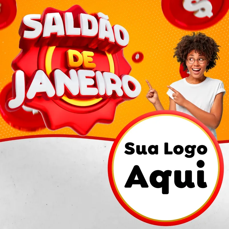 Modelo de Rede Social para Feed Facebook com o tema Saldão de Janeiro para Supermercado