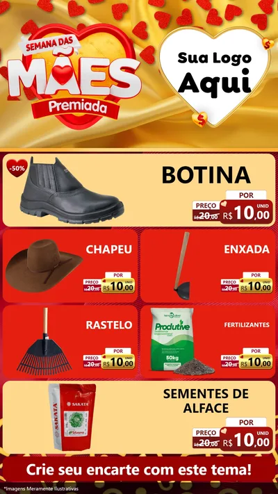 Modelo de TV para TV Vertical com o tema Semana das Mães Premiada para Agropecuária