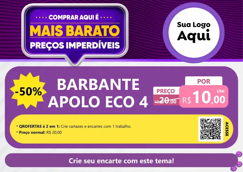 Modelo de Cartaz para Cartaz A4 Horizontal com o tema Mais Barato para Armarinho e Aviamentos