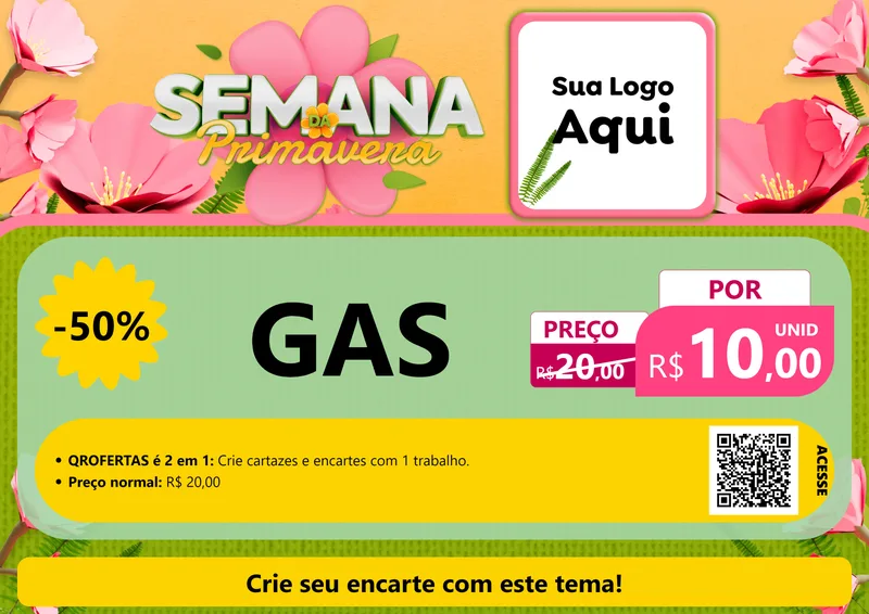 Modelo de Cartaz para Cartaz A4 Horizontal com o tema Semana da Primavera para Água e gás