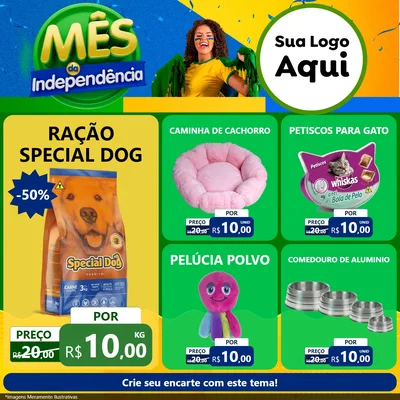 Modelo de Rede Social para Feed Facebook com o tema Mês da Independência para Pet Shop