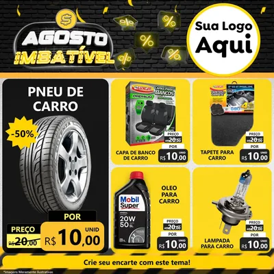 Modelo de Rede Social para Feed Facebook com o tema Agosto Imbatível para Auto peças