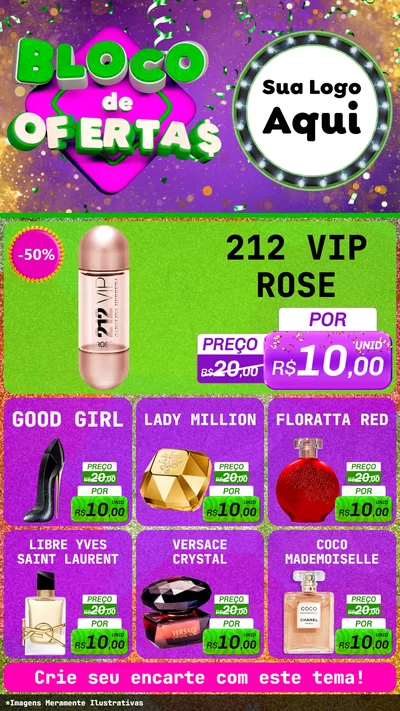 Modelo de Rede Social para Stories com o tema Bloco de Ofertas para Perfumes